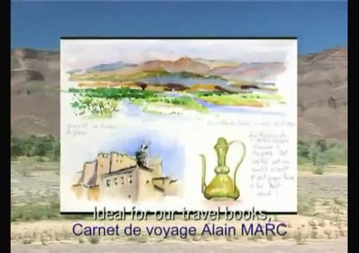 Aquarelle dans la vallée du Drâa, au Maroc