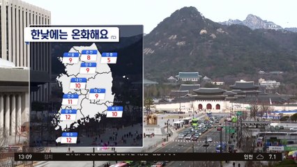 [날씨]한낮 포근하고 일교차 커…제주 비·눈