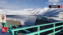 Yüksekova’daki Dilimli Barajı kısmen dondu