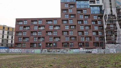 Kraków - budowa bloku przy ul Wita Stwosza