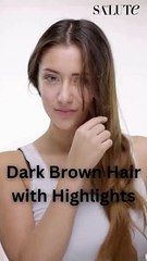 Dark Brown Hair with Highlights