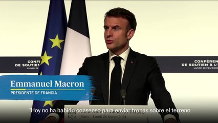 Descargar video: Macron habla sobre un posible envio de tropas occidentales a Ucrania