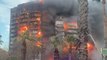Building enveloped in ragging flames from inside and outside *Terrible Fire incident*
