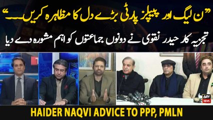 "PPP, PMLN Baray Dil Ka Muzahira Karen...", Haider Naqvi advice to PPP, PMLN