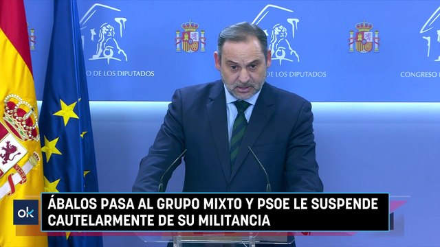 Ábalos pasa al Grupo Mixto y PSOE le suspende cautelarmente de su militancia