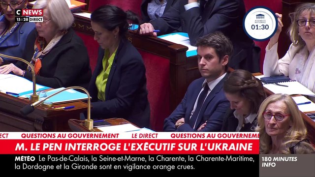 Echange tendu entre Gabriel Attal et Marine Le Pen à l'Assemblée Nationale: Il y a lieu de se demander si les troupes de Vladimir Poutine ne sont pas déjà dans notre pays, je parle de vous et de vos troupes