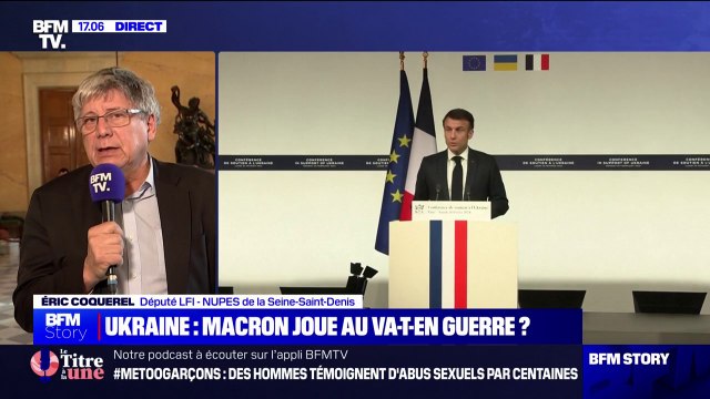 Troupes européennes en Ukraine: C'est une phrase irresponsable de la part d'Emmanuel Macron, affirme Éric Coquerel (LFI)