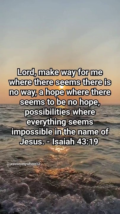 Lord, make way for me where there seems there is no way, a hope where there seems #jesus