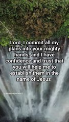 Lord, I commit all my plans into your mighty hands, and I have confidence and trust that #jesus