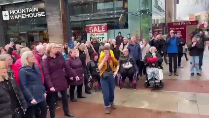 Whiteley shoppers surprised by flash mob in aid of Comic Relief