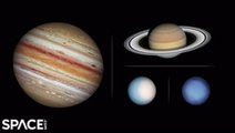 Outer Solar System Planets Spinning Via Hubble Telescope