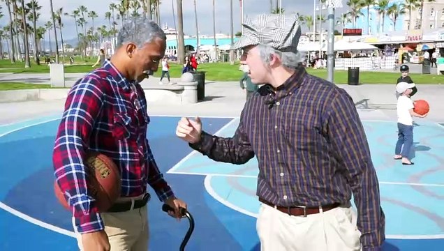 GRANDPA SLAM DUNKS ON TRASH TALKING HOOPERS! -ankles broken-