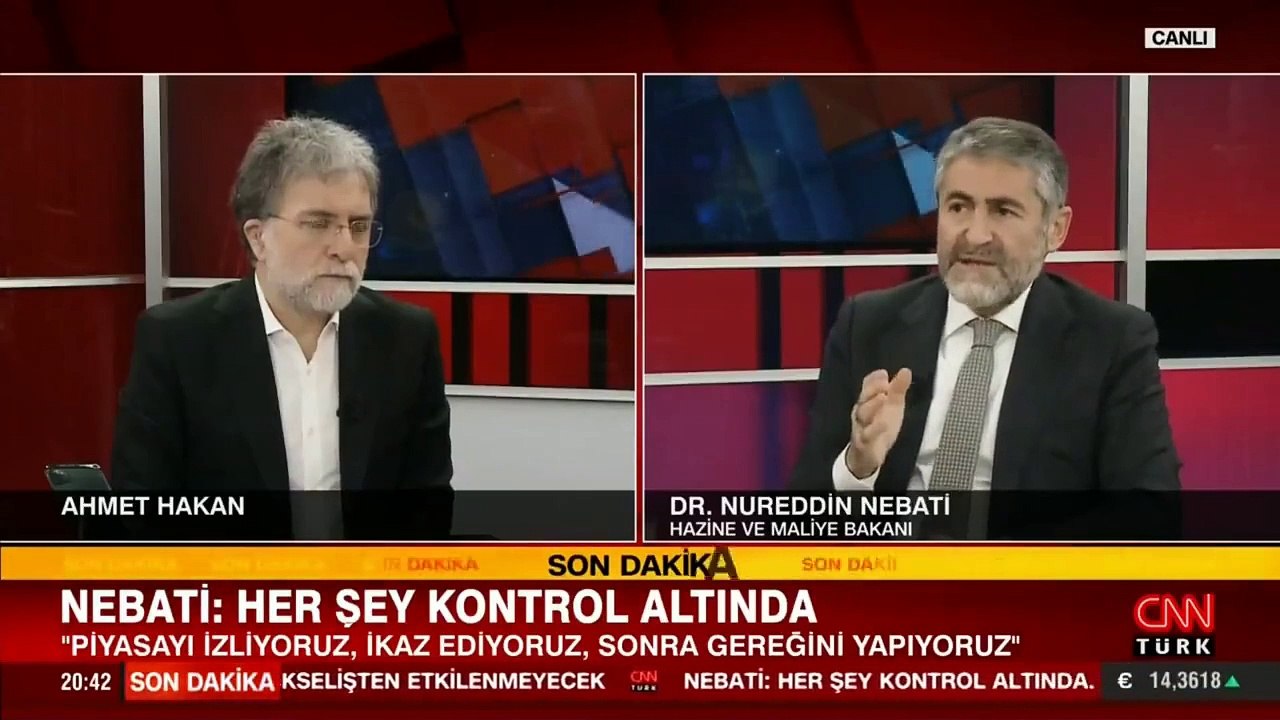 Hazine ve Maliye Bakanı Nureddin Nebati'den canlı yayında erken seçim itirafı