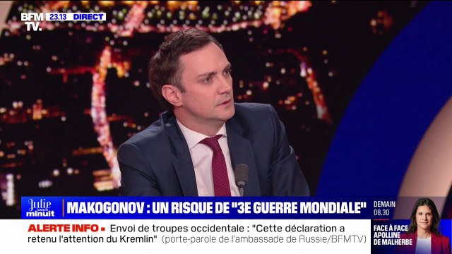 Alexander Makogonov (porte-parole de l’ambassade de Russie en France): L'envoi de troupes au sol sera la ligne rouge parce que ça peut déclencher la Troisième Guerre mondiale
