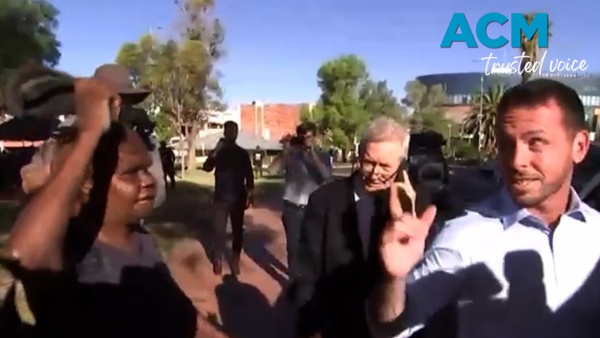 Community members confronted Zachary Rolfe outside court in Alice Springs at the Kumanjayi Walker inquest. Rolfe’s lawyers have called for members of the public to be arrested after they allegedly intimidated and threatened former NT Police constable Zachary Rolfe and his legal team outside of court.