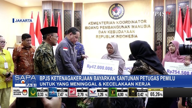 BPJS Ketenagakerjaan Bayarkan Santunan 44 Petugas Pemilu Meninggal Dunia dan Kecelakaan Kerja