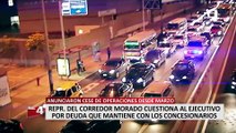 Corredor Morado cuestiona al Ejecutivo por deuda que mantiene con los concesionarios