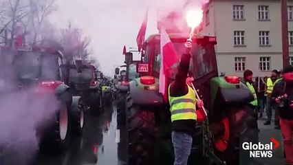 Polish farmers block roads, Ukraine border in protest against EU policies