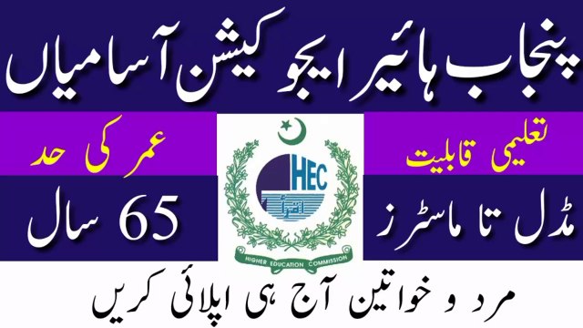 Punjab Higher Education Commission Jobs|HEC New Jobs Advertisement