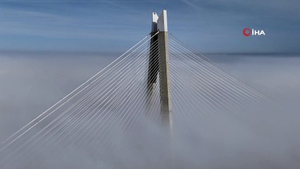 Sisler altında kalan Yavuz Sultan Selim Köprüsü’nden manzaralar