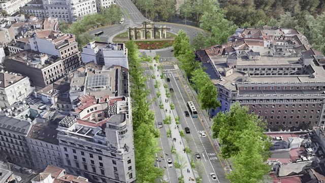 Un bulevar central de 7,5 metros unirá la plaza de Cibeles y la Puerta de Alcalá