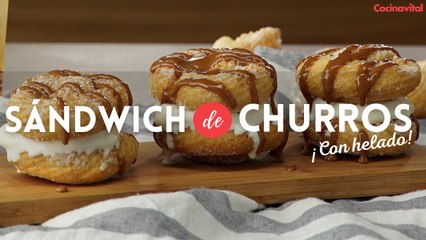 Receta de sándwich de churro con helado, ¡deliciosos y especiales!