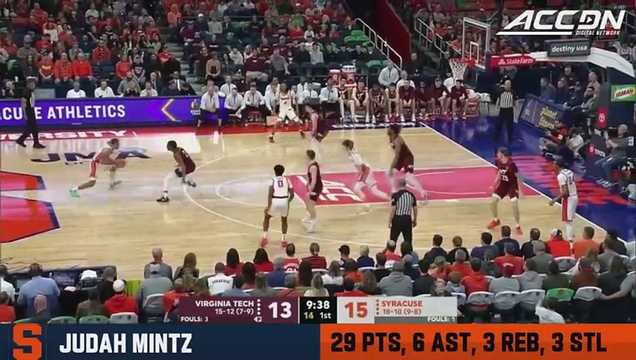 Judah Mintz Leads Syracuse With 29 Points Versus Virginia Tech - Video ...