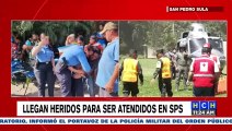Al Catarino Rivas de SPS, trasladan algunos heridos en accidente de buses en Copán