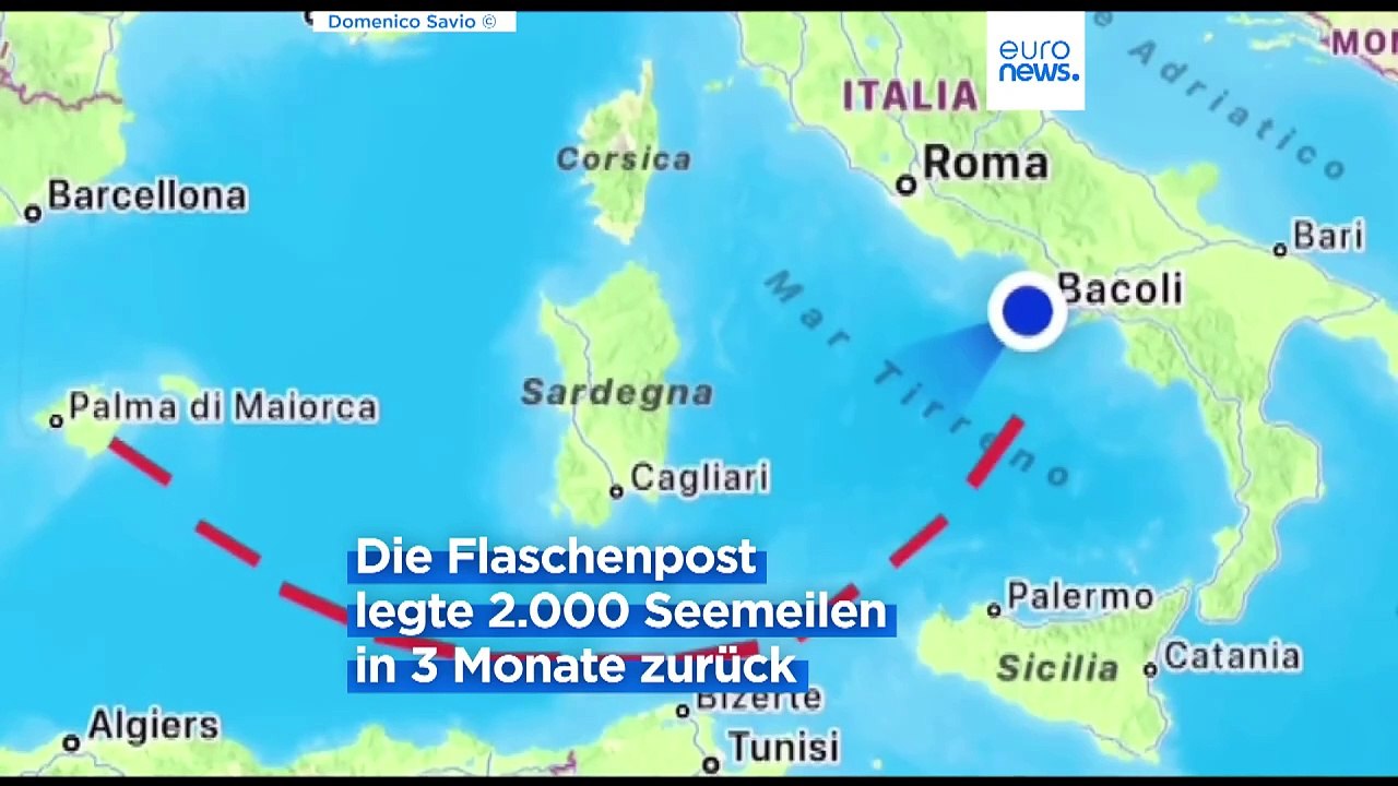 Flaschenpost von 11-jährigen Deutschen in Italien gefunden