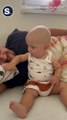 Baby Is Hilariously Bewildered by Dad's Thunderous Snore