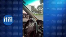 Intolerancia al volante en Bogotá entre un camión y una volqueta