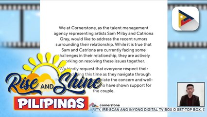 TALK BIZ | Relasyon nina Catriona Gray at Sam Milby, may pinagdadaanang pagsubok