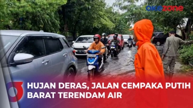 Hujan Deras Sejak Dini Hari, Jalan Cempaka Putih Barat Terendam Air