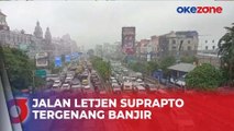 Tergenang Banjir, Jalur Lampat Jalan Letjen Suprapto Tak Bisa Dilalui Kendaraan