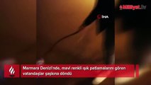 Marmara Denizi'nde mavi renkli ışık patlamaları! Gören şaşkına döndü