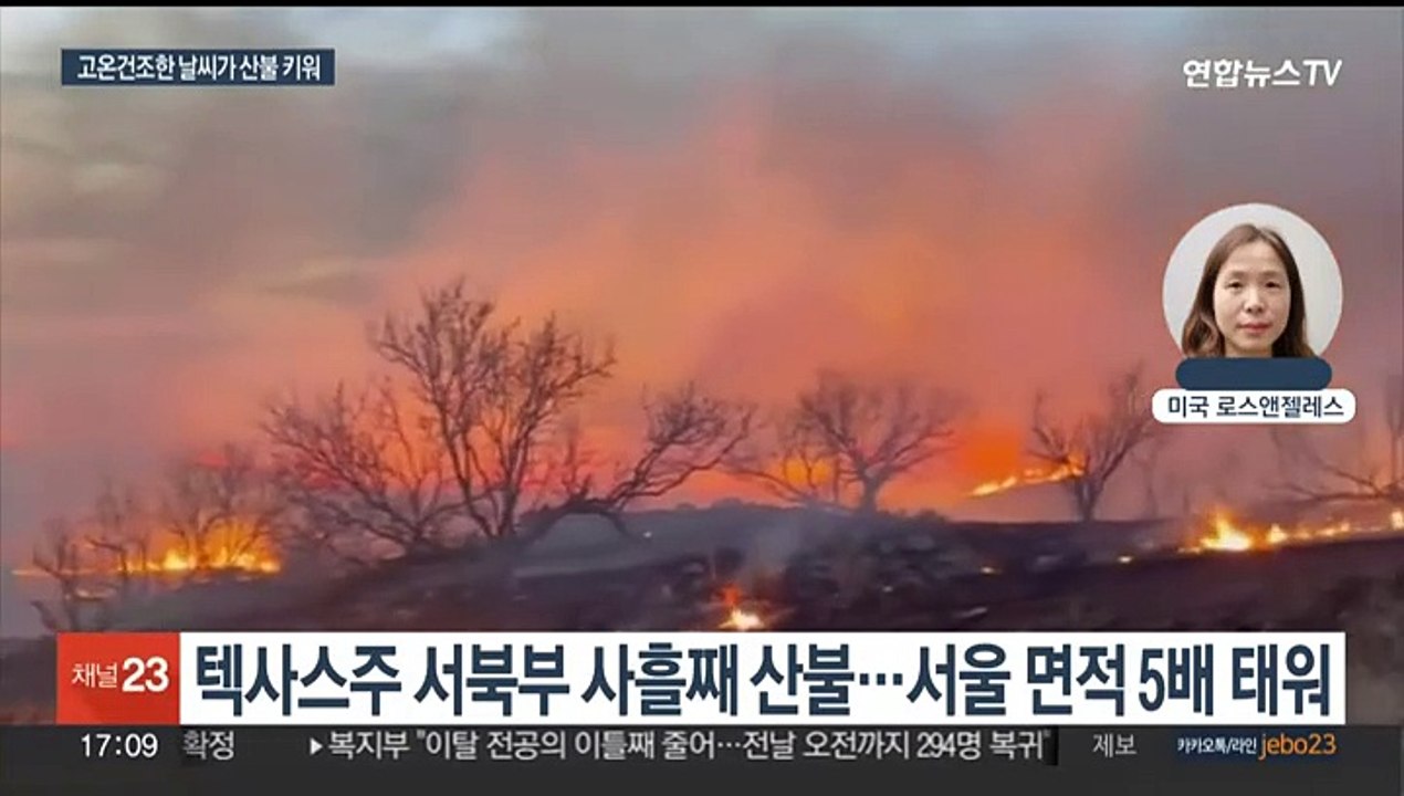 미국 텍사스 대형 산불 사흘째…서울 5배 면적 불타