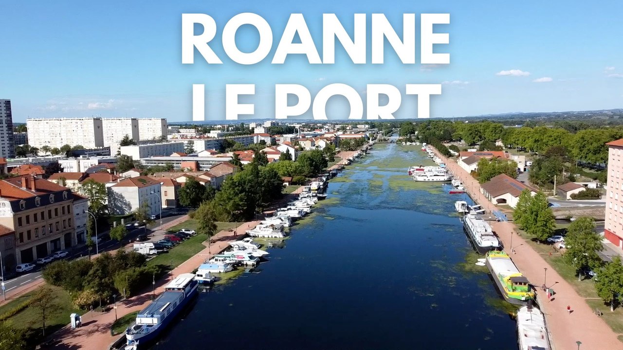 Vue aérienne sur le port de Roanne et ses attractions - Vidéo Dailymotion