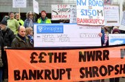 Protest ahead of Shropshire Council decision on £17m funding for relief road.