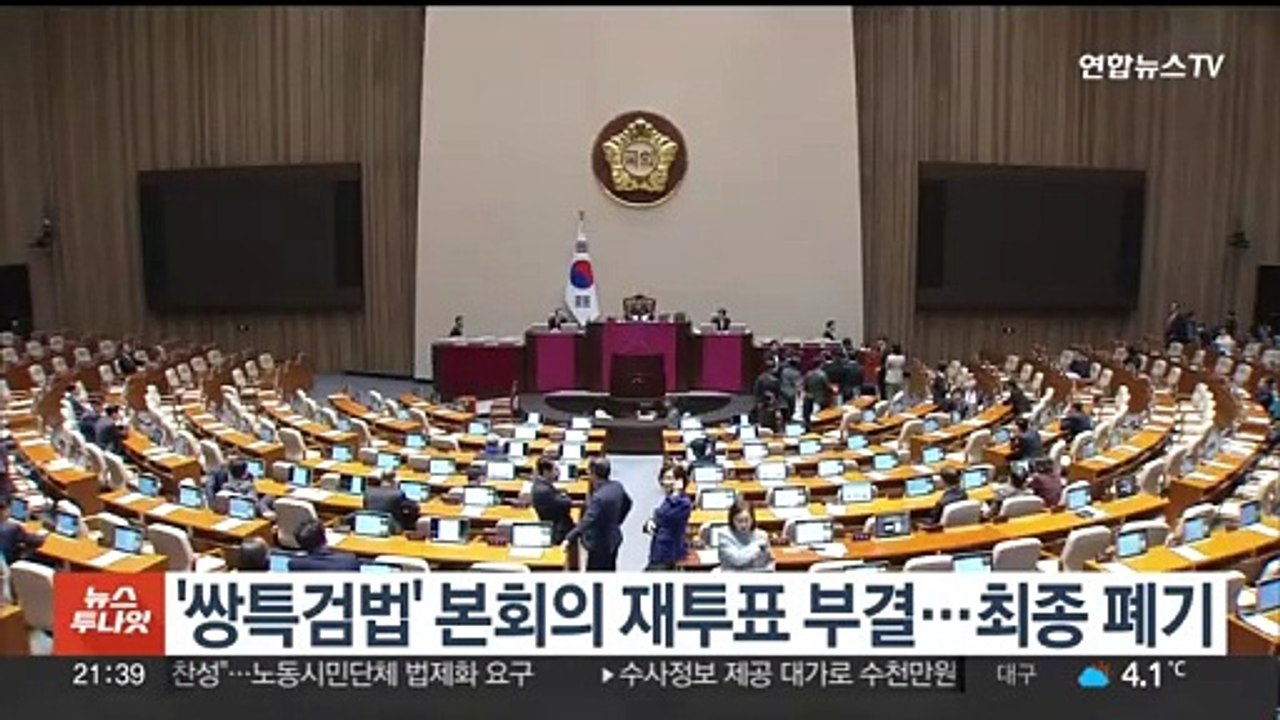 '쌍특검법' 본회의 재투표 부결…최종 폐기