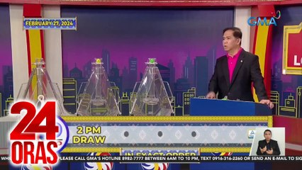 24 Oras Part 1: Pumalyang Lotto machine; nasawi nang madamay sa pamamaril; arestadong suspek sa pandurukot sa MRT; state of calamity dahil sa El Niño, atbp.