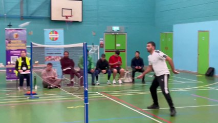 Tough competition in the final at Inclusive Exeter badminton tournament video by Alan Quick IMG_6519