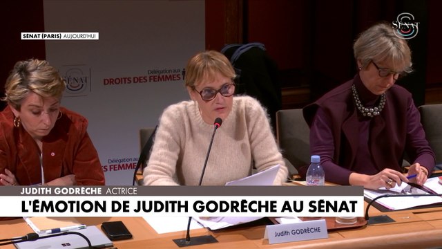 L'émotion de Judith Godrèche au Sénat