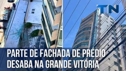 Parte de fachada de prédio desaba na Grande Vitória