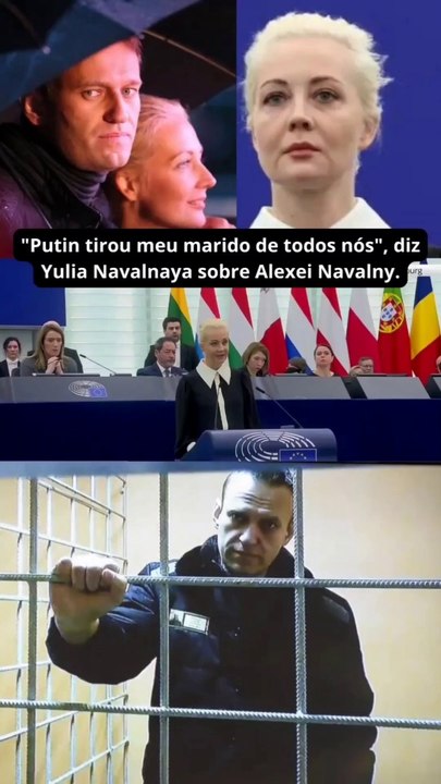 "Putin tirou meu marido de todos nós", diz Yulia Navalnaya sobre Alexei Navalny.