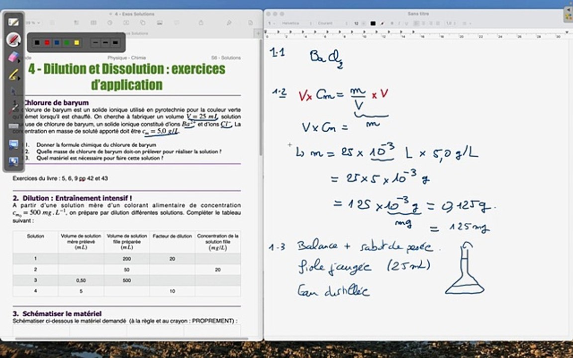 Correction Exos Dilution Dissolution