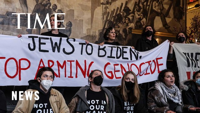 Protesters Arrested at Demonstration Calling for Gaza Cease-fire During Biden’s Late Night Appearance