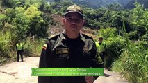 25-05-18  Siete afectaciones viales continuan en Antioquia con paso a un carril Comandante Policia de Carreteras