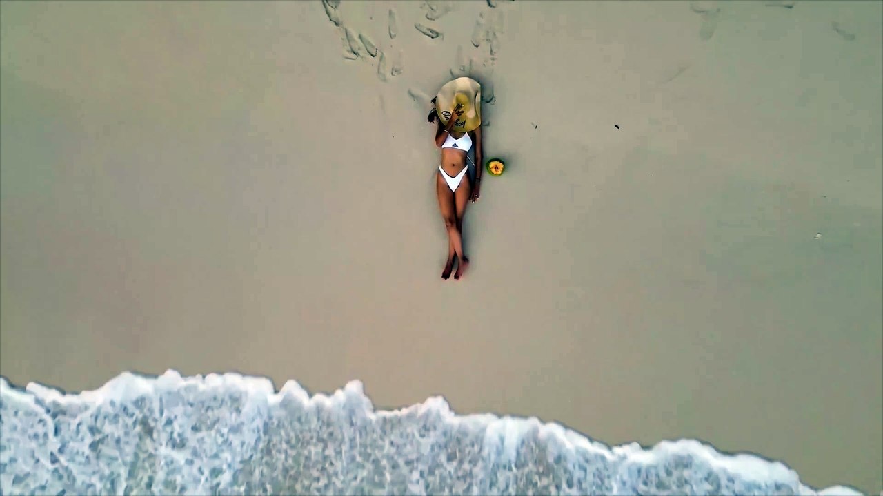 Aerial beach girl