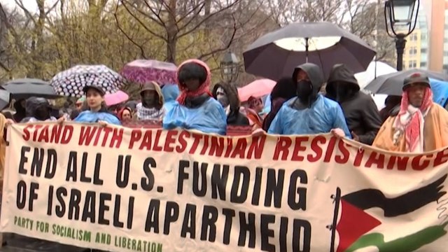 مظاهرة في نيويورك للمطالبة بوقف الدعم الأميركي لإسرائيل في غزة