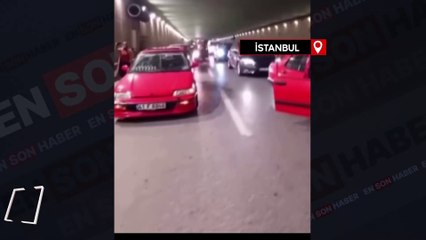 Sultanbeyli'de asker eğlencesinde tünel kapatıp meşale yaktılar
